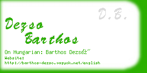 dezso barthos business card